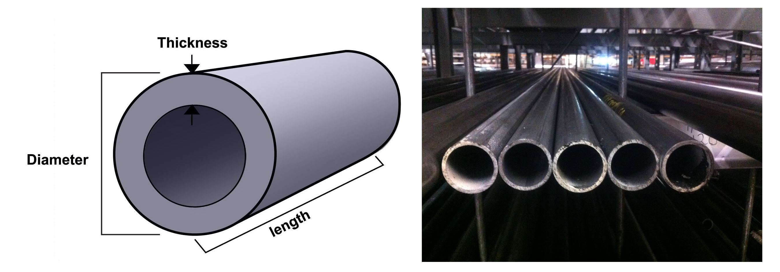 1-1/8" X 1/8" X 12" Length Aluminum Tube