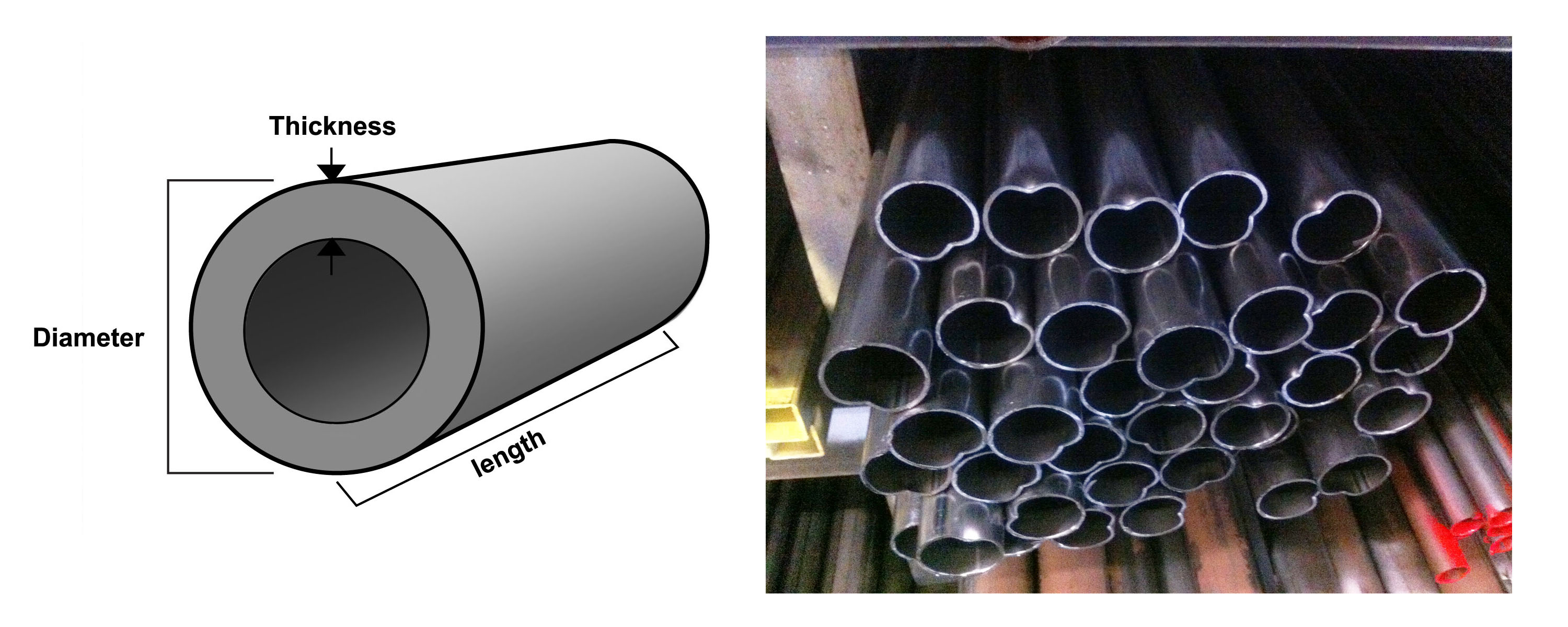 1.25 OD 1.112 ID .065 Wall x 6 Ft 1 Pc. 4130 Alloy Steel Round Tube Length 